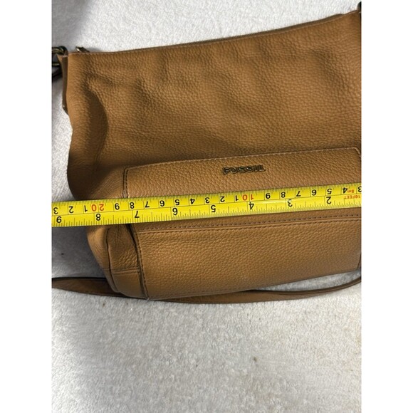Fossil Crossbody Purse Bucket Bag Fiona Lt. Tan  Cowhide Leather 9X8X4 - Picture 16 of 16